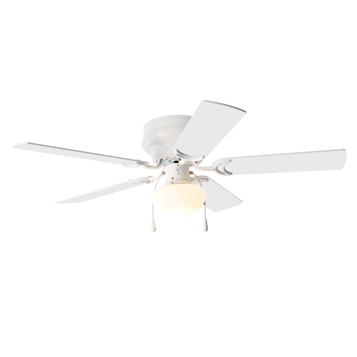Mainstays Hugger Indoor Ceiling Fan with Light Kit 5-Blades Reverse Airflow - White - 52 in