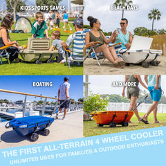 Cuddy 40 QT Floating Cooler and Dry Storage Vessel with Cuddy Crawler Wheel Kit - Navy