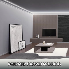 7 - Piece 94.5 (55.12 Ft) Crown Molding with Duct Kit for Seamless Ambient Home Accent Lighting | Waterproof Channel for Easy LED Strip Installation (CROWN MOLDING WITH LED DUCT)