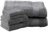 Charisma Luxury Bath Sheet, Hand Towel & Washcloth Set - 6 Pieces (Dark Grey)