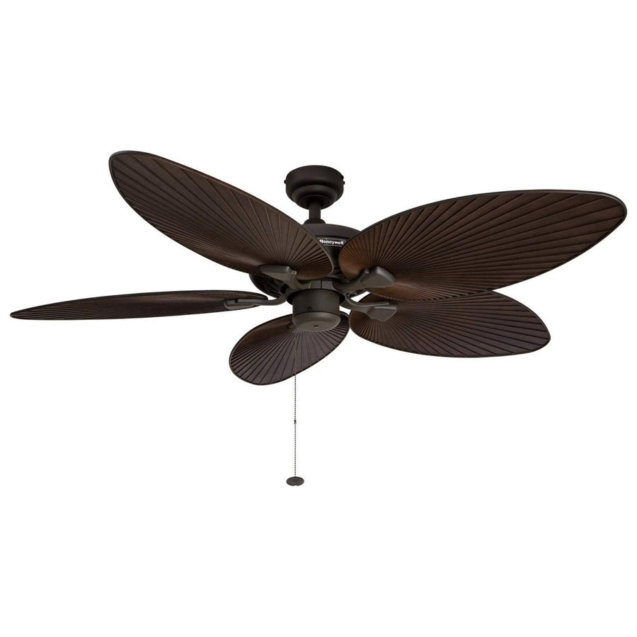 52" Honeywell Palm Island Bronze Tropical Ceiling Fan