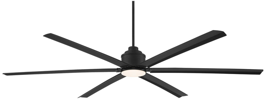 Casa Vieja 84" Ultra Breeze Modern Industrial Outdoor Ceiling Fan with Dimmable LED Light Remote Control Matte Black Wet Rated for Patio Exterior