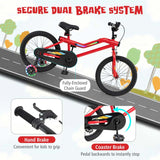 16/18 Inch LED Lighted Kids Bike with Training Wheels, Headlight, Adjustable Seat & Dual Brakes, Children Bicycle for Ages 4-8 Years