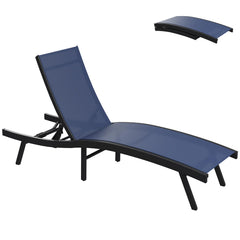 AECOJOY Outdoor Chaise Lounge, All Weather Pool Lounge Chairs Ergonomic Design (Navy, 2 PCs)