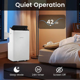 14000 BTU Inverter Portable Air Conditioner, WiFi Smart 3-in-1 AC Unit with Dehumidifier & Fan, App/Voice Control, Window Kit for 650 Sq. Ft Rooms