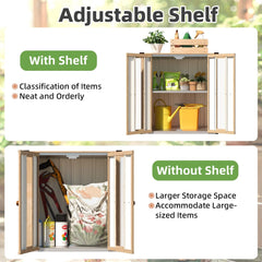 AECOJOY Small Outdoor Storage Cabinet Waterproof with Shelves, Vertical Garden Storage Sheds