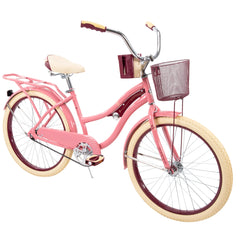 24" Nel Lusso Girls' Cruiser Bike, Pink Blush Powder