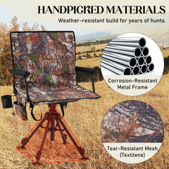 AECOJOY Heated Hunting Chair, Camouflage Pattern, Foldable Design for Cold Weather Outdoor Sports