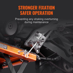 BENTISM Hydraulic Motorcycle Lift Table 350 lb Height 13' - 36' Dirt Bike Scissor Jack Stand with Wide Deck Safety Pin J - Hook