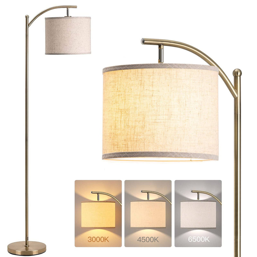 addlon Floor Lamp for Living Room with 3 Color Temperatures, Standing Lamp with Linen Lampshade for Bedroom, Office, Lamps with 9W LED Bulb Included