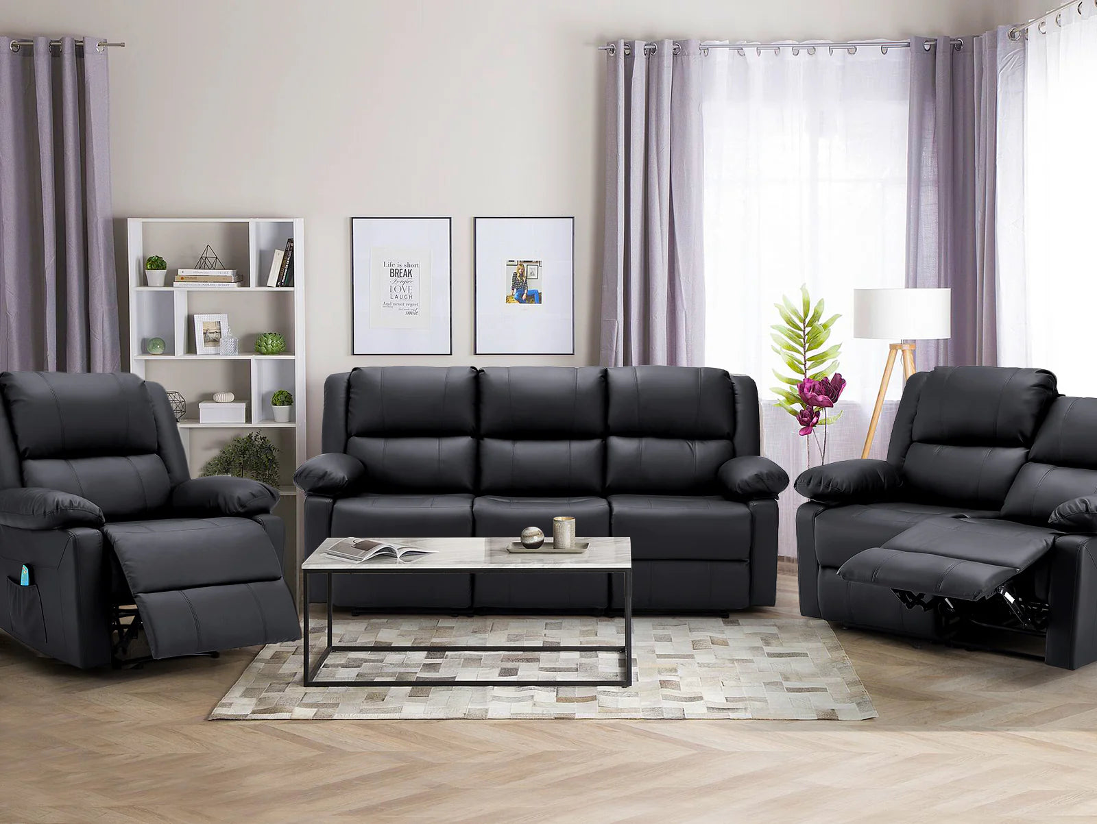 AECOJOY 3 PCS Recliner Sofa Set for Living Room Furniture Set