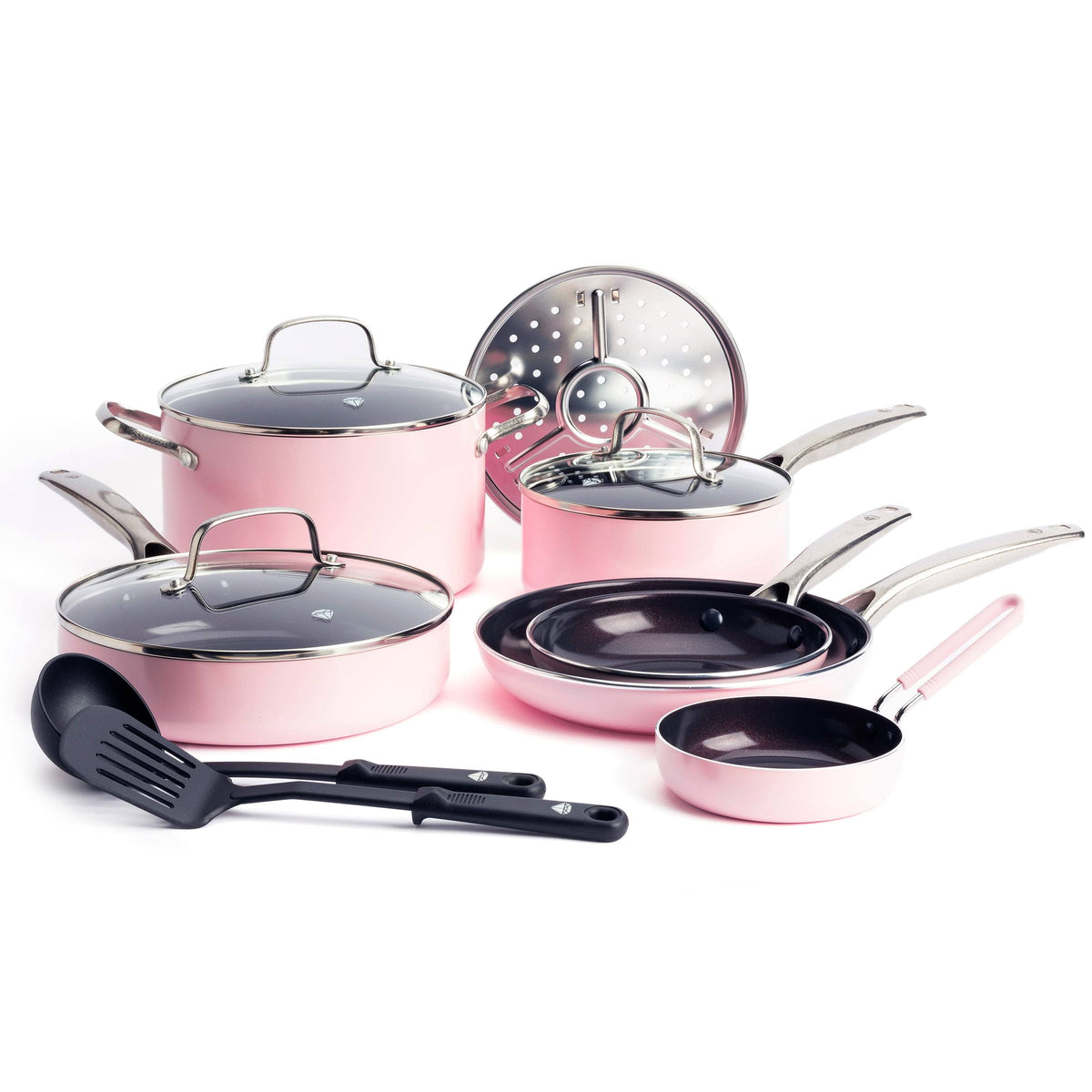 Blue Diamond Pink 12-Piece Cookware Set
