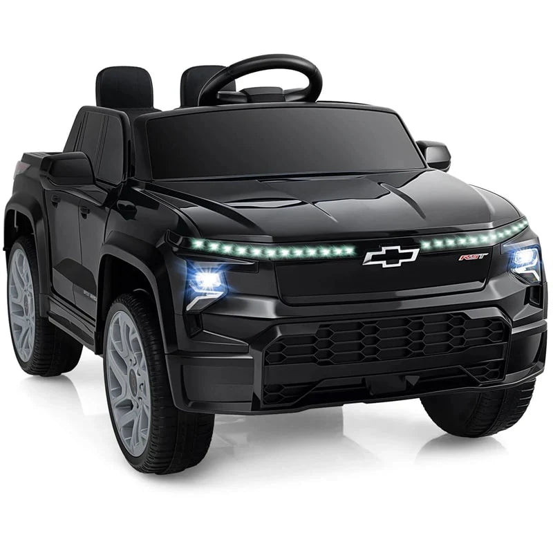 12V Licensed Chevrolet Ride On Truck Car Kids Electric Vehicle with Remote Control, Rear Storage, Lights, Music & Spring Suspension for Ages 3+