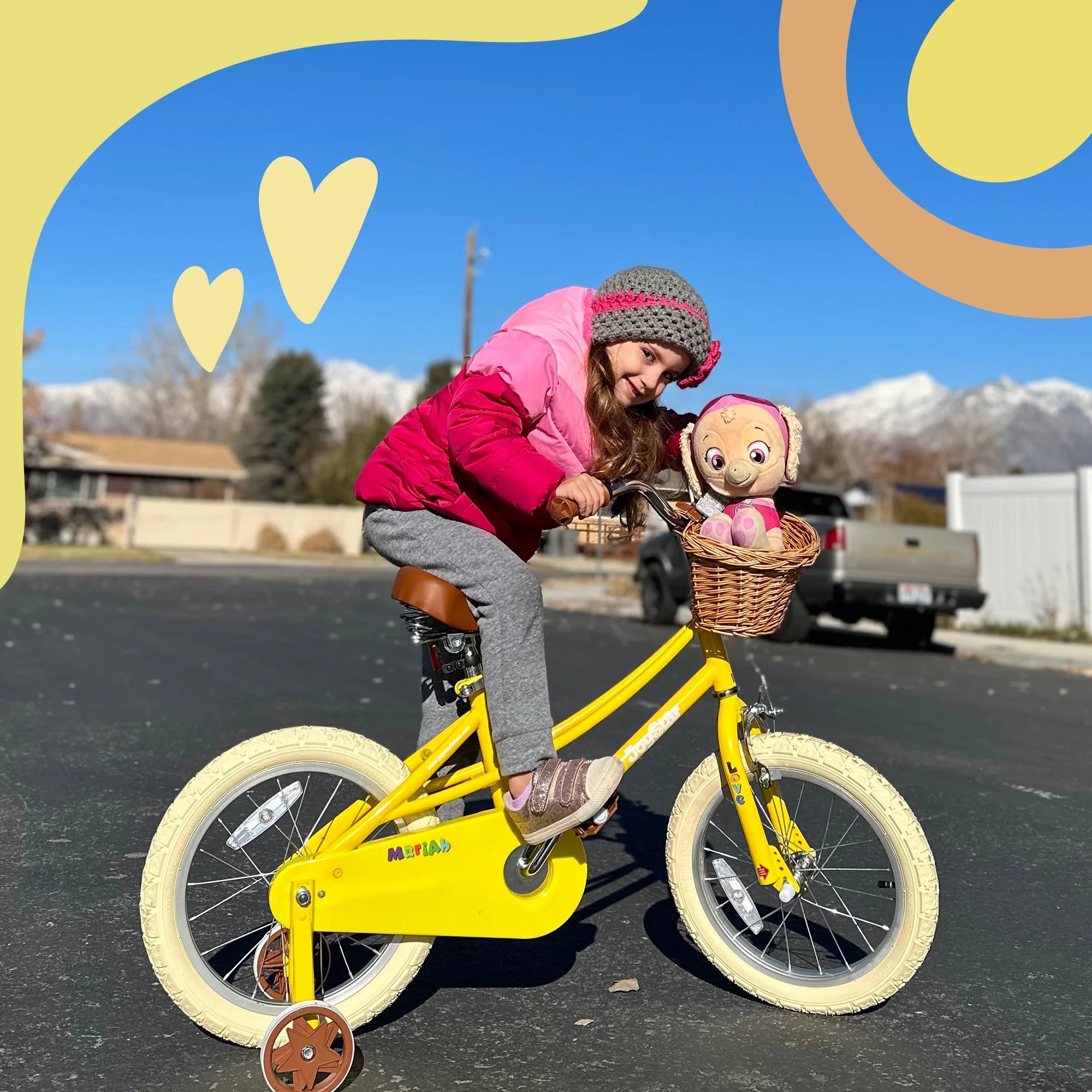 JOYSTAR Girls Bike for 2 - 12 Years Old Toddlers and Kids, 12" 14" 16" Kids Bike with Training Wheels & Basket, 20 in Kid'S Bicycle with Kickstand, Retro Style Bikes