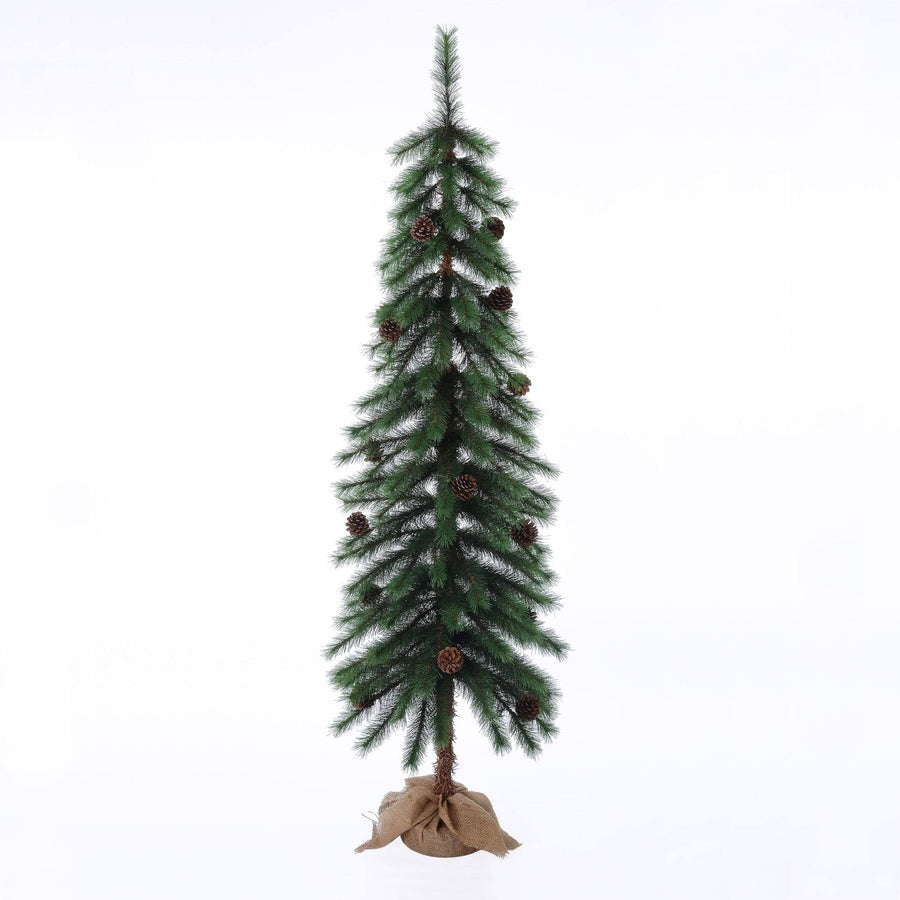6' Artificial Christmas Parsons Pine with Burlap Base, Holiday Time