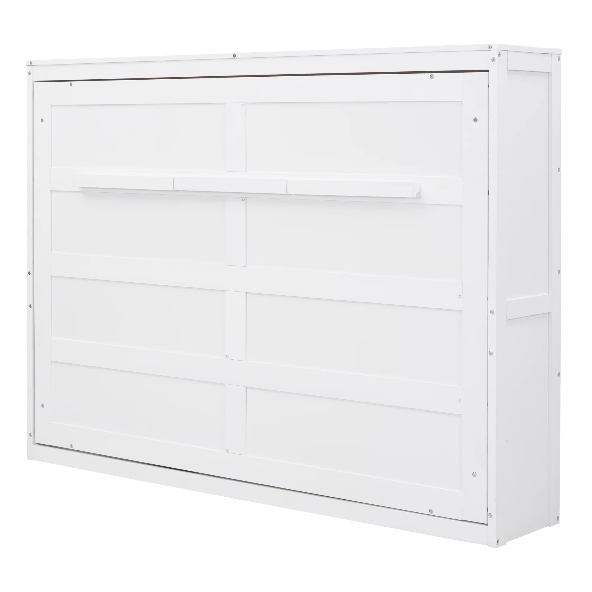 Harper & Bright Designs Full Size Murphy Bed Space - Saving Foldable Wooden Wall Bed with a Shelf for Guest Room Home Office, Gray