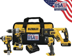 DEWALT 20V MAX XR Cordless Drill Combo Kit, 4 - Tool DCK494P2