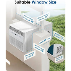 AECOJOY U-Shaped Window Air Conditioner 10,000 BTU AC Unit with Full Window View, Cools 250 Sq. Ft.