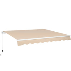 AECOJOY 20'x10' Manual Retractable Awning Sun Shade, Patio Awning Canopy