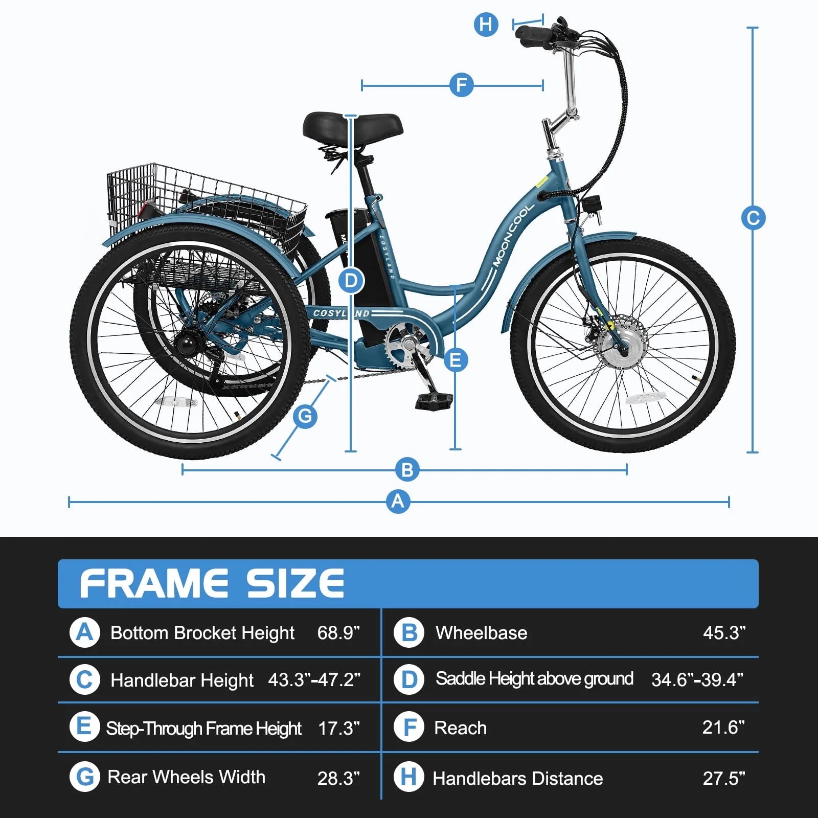 Lilypelle Electric Tricycle, 3 Wheel Motorized Bicycle, with 350W Motor 36V 10.4AH Lithium Battery UL Certified, 24" Adults Electric Trike, Three Wheel Ebike E Bicycle