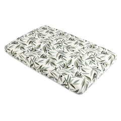 Babyletto Mini Crib Sheet in GOTS Certified Organic Muslin Cotton - Olive Branches
