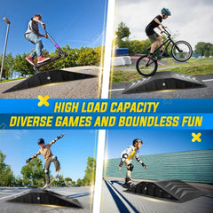 Yes4all Single - Piece Skateboard Ramp, Bike Ramp, Skate Ramp - Design for Beginners, More Durable, Safe, Capacity 220 lb