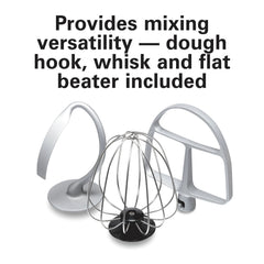 Hamilton Beach 4 Quart Stand Mixer for Kitchen, 7 Speeds, Tilt - Head, Dough Hook, Whisk & Flat Beater, White
