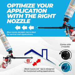 Adhesive Guru Spray Foam Insulation Kit (18 x 32.80 oz/930 Gr - 360 Board Feet), Self - Expanding Adhesive Foam, Closed Cell Heat Insulation & Acustic Spray with Cleaner and Dispensing Gun - 18 Pack