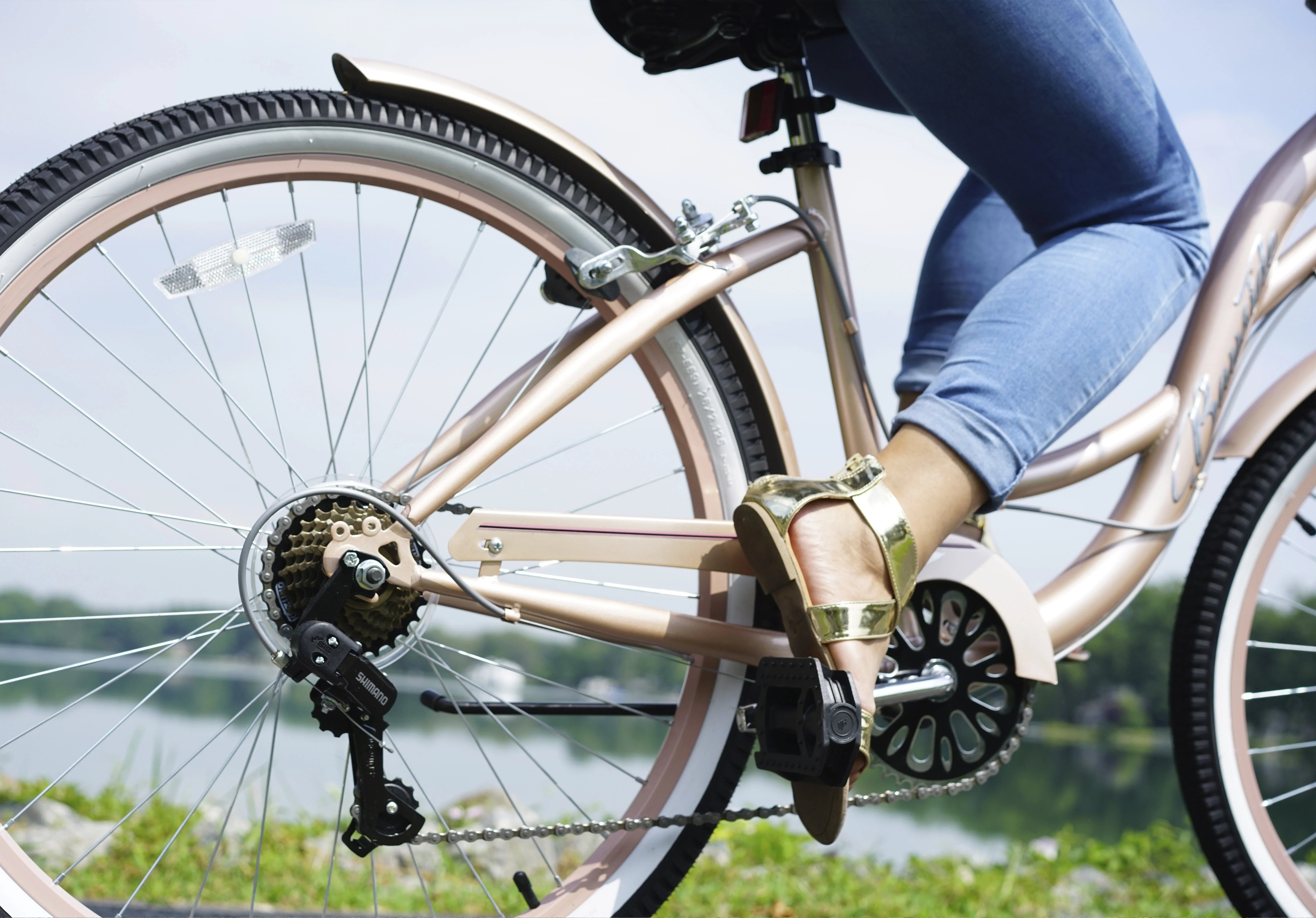 26 In. Bayside Women'S Cruiser Bike, Rosé Gold