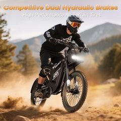 Arkveld Electric Bike for Adults, Peak - 3000W, Max 40MPH and 80miles Electric Motorcycle, 25" Fat Tire Dirt Bike, APEX1 7 - Speed E - Bike，white