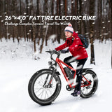 Gocio 26" 4.0 Fat Tire Electric Bike for Adults, 500W Motor, 48V 13ah Battery, Lightweight Aluminum Alloy Frame, Max 22mph Electric Mountain Bike Beach Snow Ebike for Men, Professional 7 - Speed UL2849