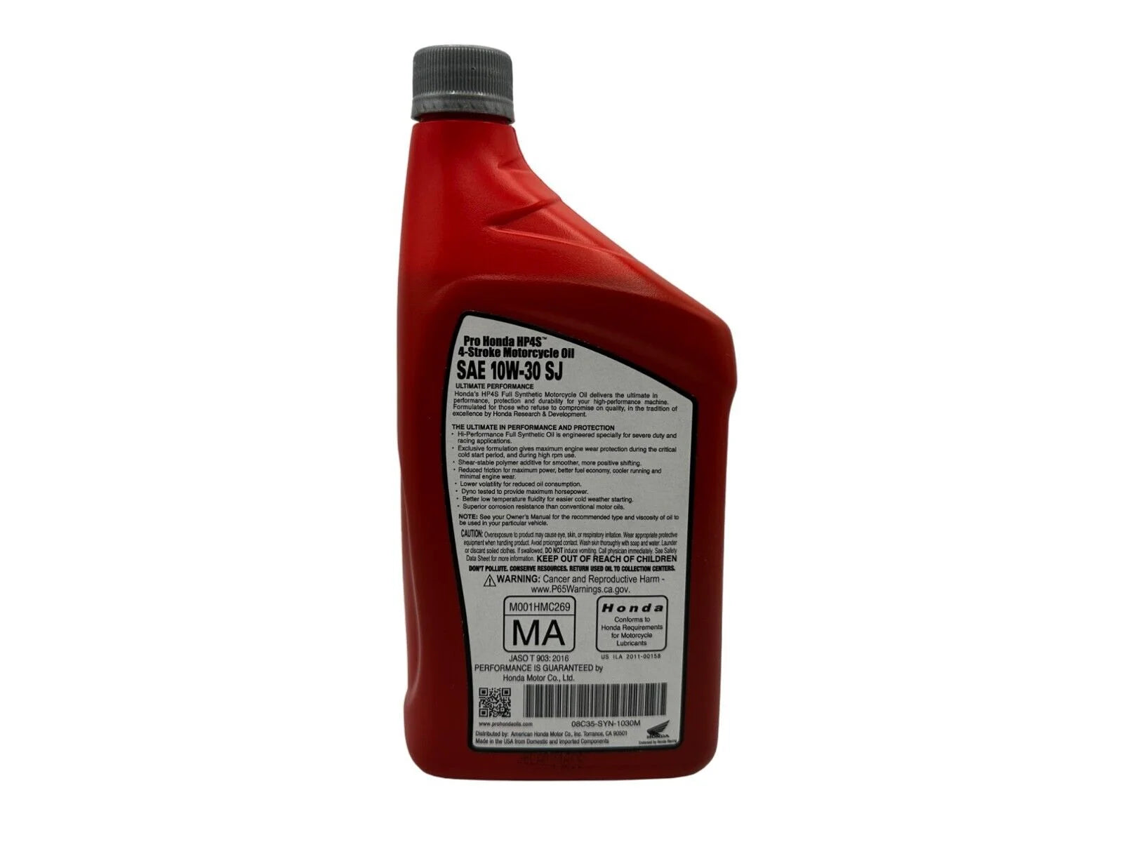 Honda HP4S 10W30 Full Synthetic 4 Stroke Motor Oil 08C35 - SYN - 1030M - 6 Pack