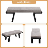 Zesthouse 47.4" Linen Upholstered Bench, Entryway Bench with Solid Wood Legs, Modern Ottoman Bench for Living Bedroom Room, Beige