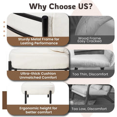 AECOJOY Mid Century Modern Accent Chair, Extra Large Teddy Upholstered Lounge Chair with Pillow
