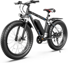 Gocio 26" 4.0 Fat Tire Electric Bike for Adults, 500W Adults E Bike, 48V 13ah Removable Li - Ion Battery, Professional 7 - Speed, Electric Mountain Bicycle Beach Bike Snow Bike Ebike for Men