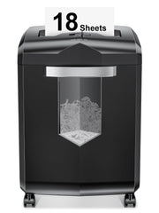Bonsaii Paper Shredder 18 - Sheet Cross - Cut Shredder for Home Office with Wastebasket