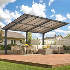 AECOJOY 16' x 10' Gazebo Outdoor Pergola for Patio,10x16 Pergola Carport
