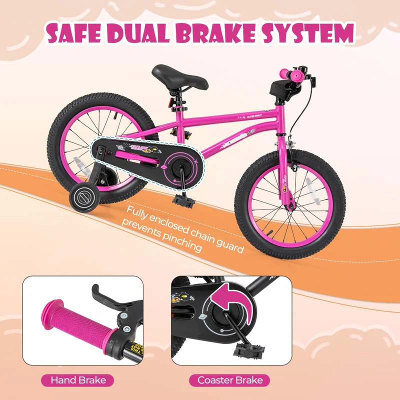 16" Kids Bike for 4-7 Years Old Girls Boys Sport Bicycle with Adjustable Saddle, Training Wheels, Reflectors