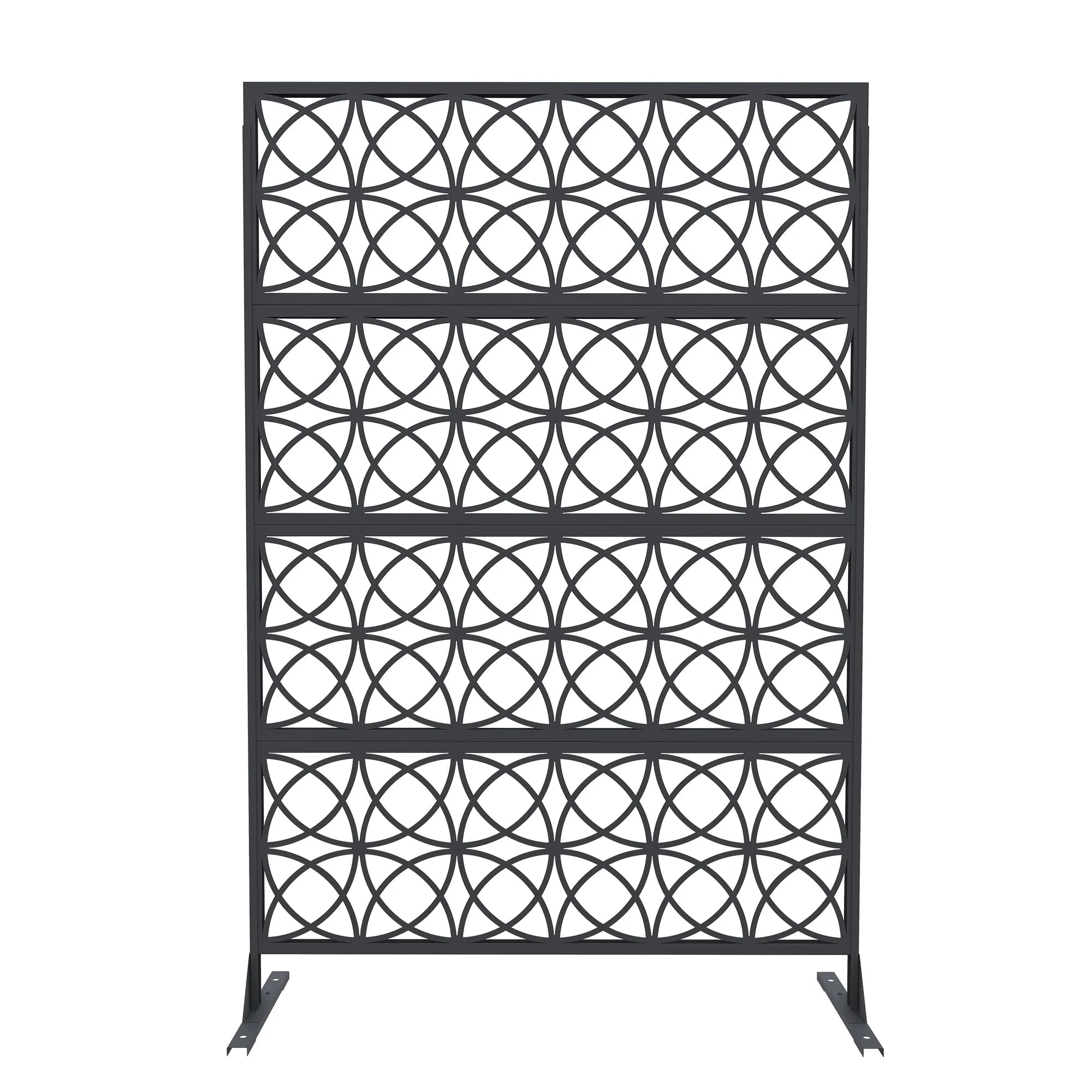 Accreate Decorative Wrought Privacy Screen - Easy Snap - Together Room Divider for Indoor/Outdoor Use, Breathable Wind - Resistant Partition with Anti - Tip Base (6x3.8ft)