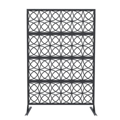 Accreate Decorative Wrought Privacy Screen - Easy Snap - Together Room Divider for Indoor/Outdoor Use, Breathable Wind - Resistant Partition with Anti - Tip Base (6x3.8ft)