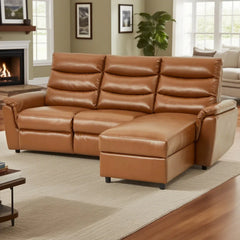 AECOJOY Power Reclining Sectional Sofa, PU Leather Sleep Sofa Bed with Storage Chaise