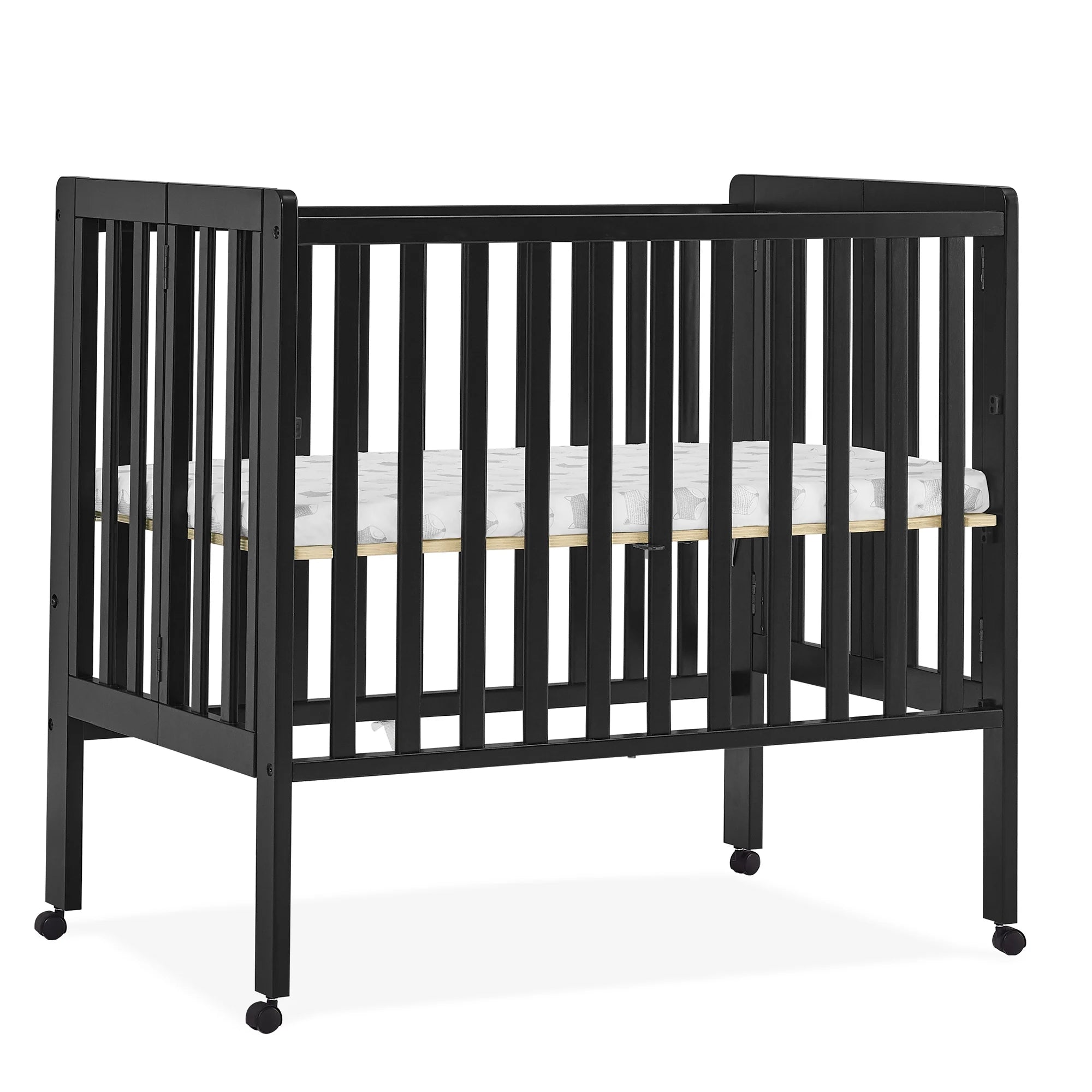 Delta Children Lee Portable Folding Mini Crib with 1.5 - Inch Mattress - Greenguard Gold Certified, Bianca White