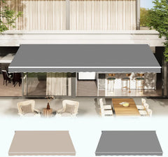 AECOJOY Retractable Awning Replacement, Sunshade Canopy for Patio Outdoor Awning (Without Frame), 280g/㎡ Polyester Fabric Cover