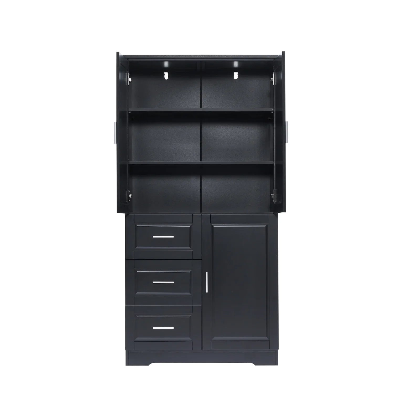 Bathroom Cabinet, 62.2" Tall Storage Cabinet with Doors and Shelves, Freestanding Linen Closet for Bathroom, Kitchen, Living Room, Grey