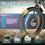 Gocio 26" 4.0 Fat Tire Electric Bike for Adults, 500W Motor, 48V 13ah Battery, Lightweight Aluminum Alloy Frame, Max 22mph Electric Mountain Bike Beach Snow Ebike for Men, Professional 7 - Speed UL2849