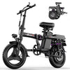 ASKGO 1200W Peak Motor, Folding Electric Bike for Adults Teens, 14'' Commuting Bike, Max 28MPH/35 Miles E - Bike, 3 Speed Double Mini Electric Bike, UL2849