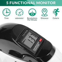 VIVIJASON Pedal Exerciser - Folding Portable Exercise Peddler - Under Desk Mini Exercise Bike for Arm/Leg Workout - Adjustable Fitness Rehab Equipment for Elderly Seniors with LCD Display