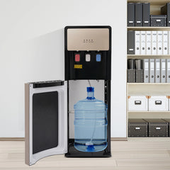 Champaign Gold Bottom Loading Water Dispenser - Hot, Cold & Room Temperature Water, 500W Heating, 90W Cooling, Safe & User - Friendly Design for Home & Office