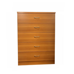Xukmct 5 Drawer Dresser with Metal Handle, Perfect for Living Room, Bedroom, Brown