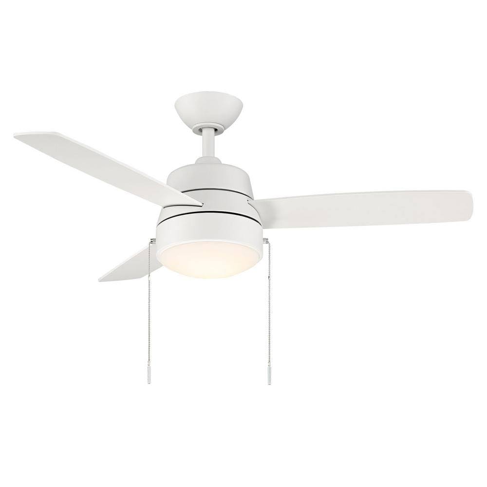 Hampton Bay SW19151P mWh Caprice 44 in. Integrated LED Indoor Matte White Ceiling Fan with Light Kit